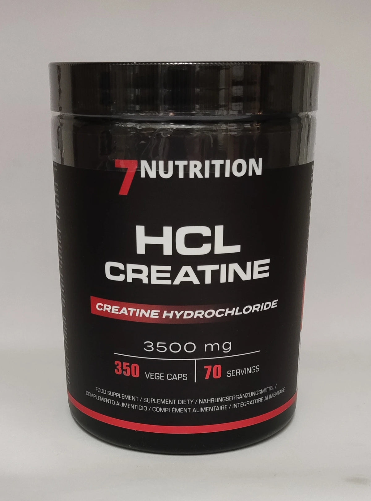 7Nutrition HCL Creatine 3500 mg, 350 Veggie-Kapseln für 70 Portionen, Nahrungsergänzungsmittel