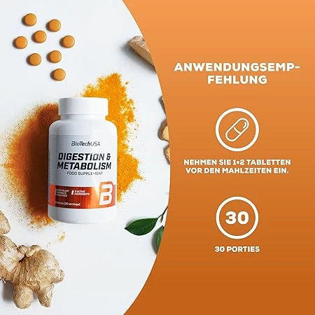 Digestion & Metabolism Nahrungsergänzungsmittel mit 30 Portionen, ideal vor Mahlzeiten für Stoffwechsel & Verdauung
