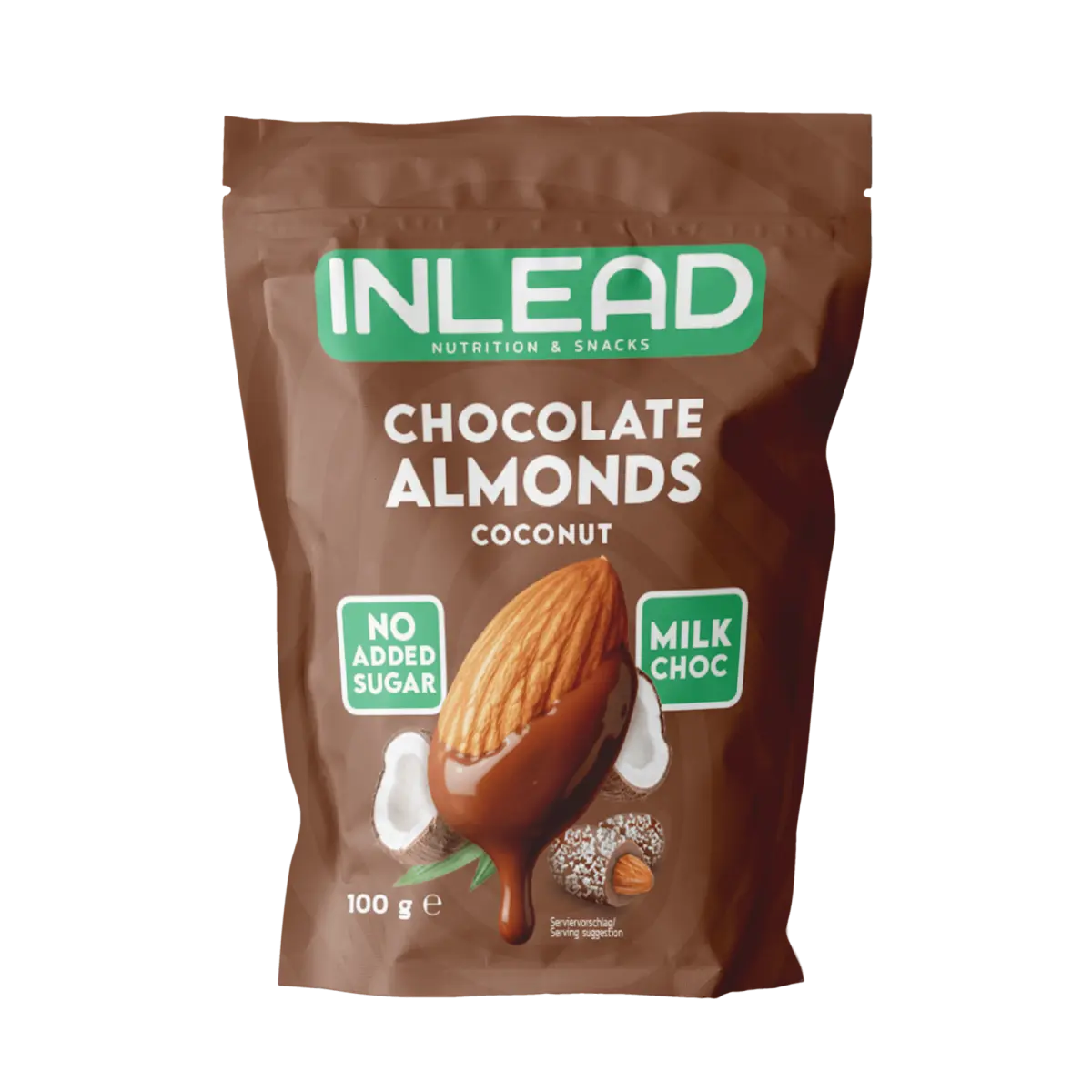 Inlead Nutrition Chocolate Almonds Coconut, 100g Beutel, ohne Zuckerzusatz