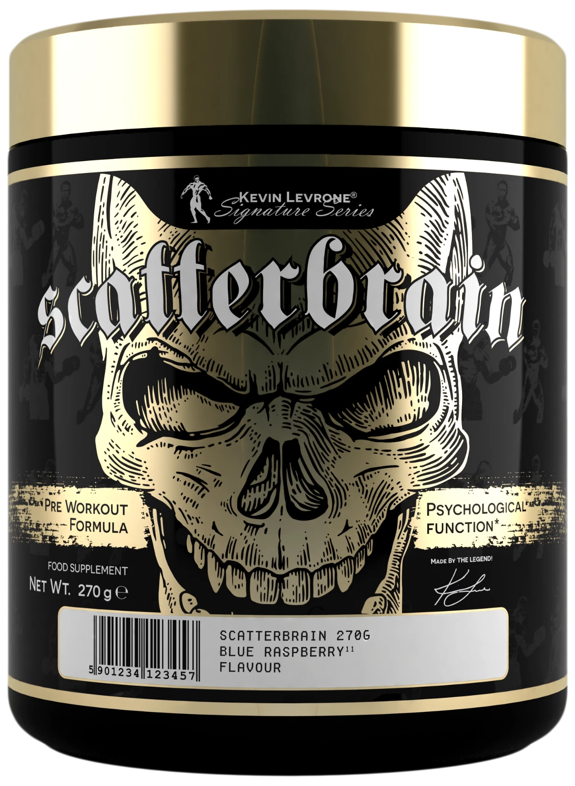 Scatterbrain Pre Workout Formula, 270g Blue Raspberry, Kevin Levrone Signature Series