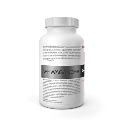 Ashwagandha 100 Veggie-Kapseln, Nahrungsergänzungsmittel für Regeneration und Leistung, weißes Fläschchen