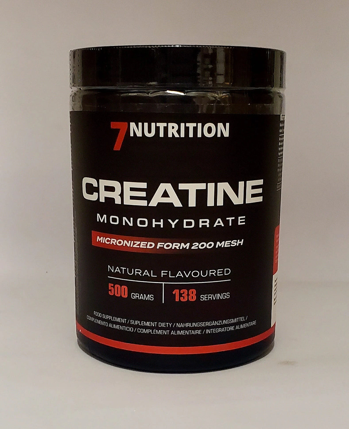 7 Nutrition Creatine Monohydrat, 500g Nahrungsergänzungsmittel für Sportler, micronisiert, 138 Portionen