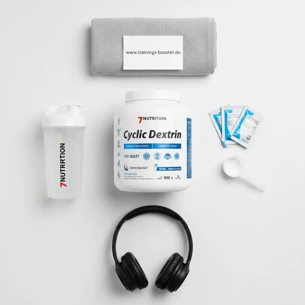 7 Nutrition Cyclic Dextrin Sportnahrung mit Shaker, Handtuch und Kopfhörern