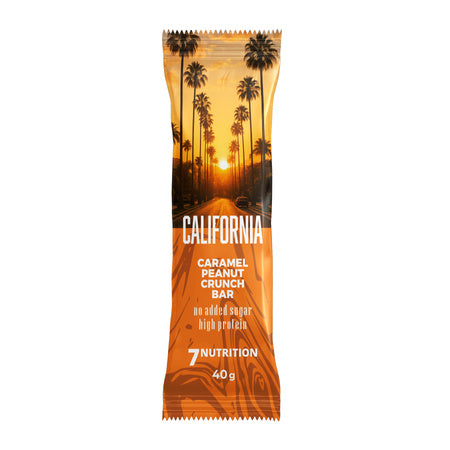 California Caramel Peanut Crunch Bar, hochwertige Proteinriegel ohne zugesetzten Zucker, 40g