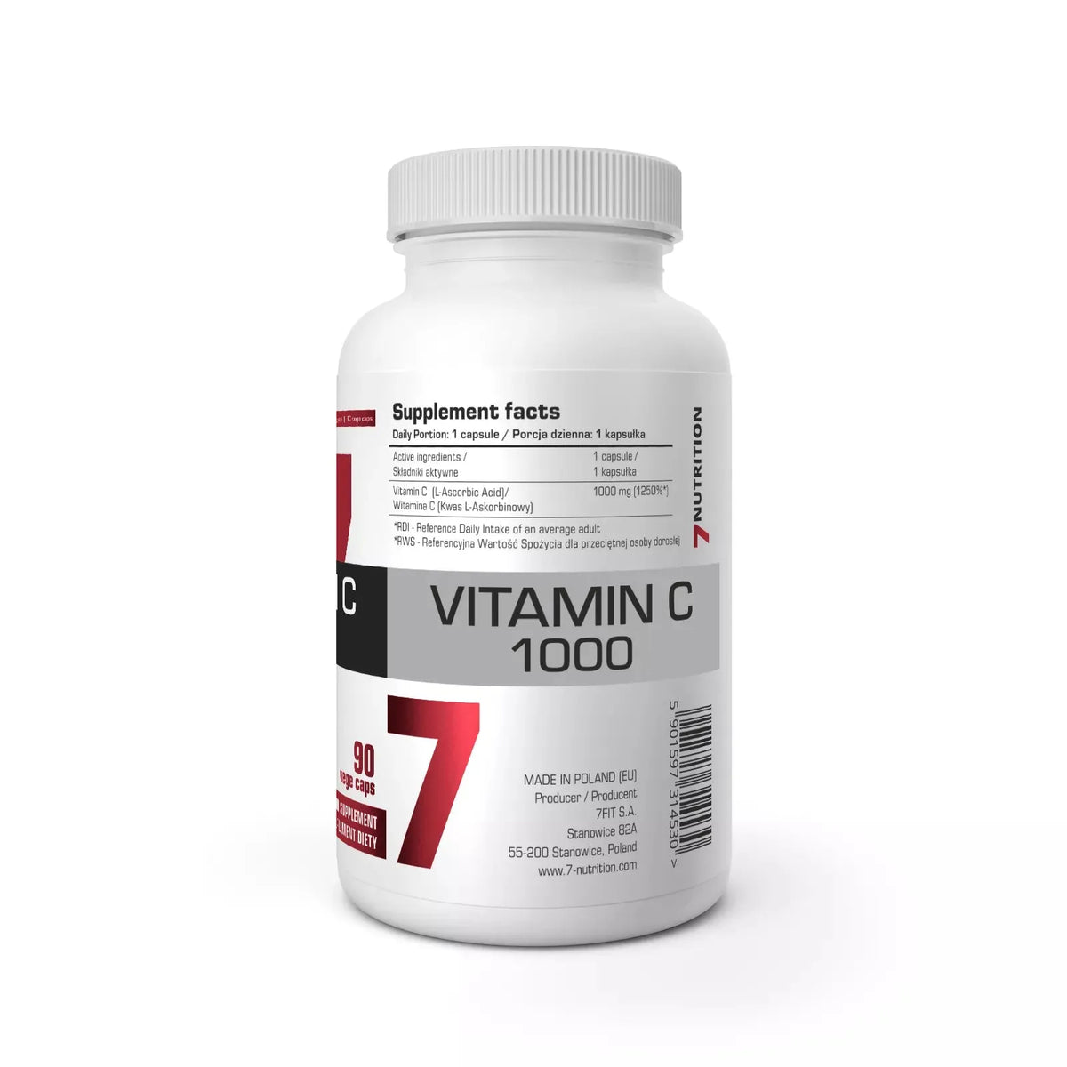 7Nutrition Vitamin C 1000mg 90 Vegan Kapseln - trainings-booster.de