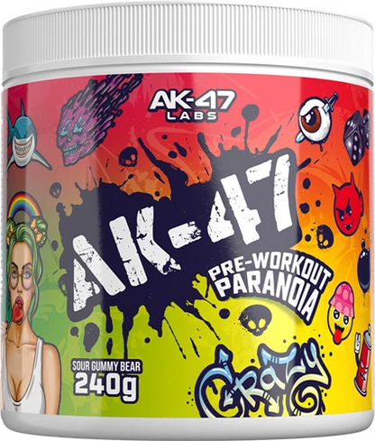 AK-47 Pre-Workout Paranoia Sour Gummy Bear 240g – Energiebooster für intensives Training