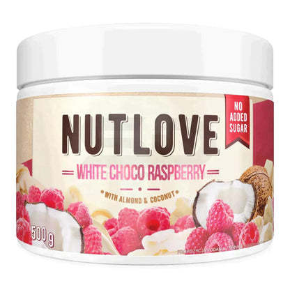 Nutlove White Choco Raspberry mit Mandel & Kokos, 500g, ohne zugesetzten Zucker