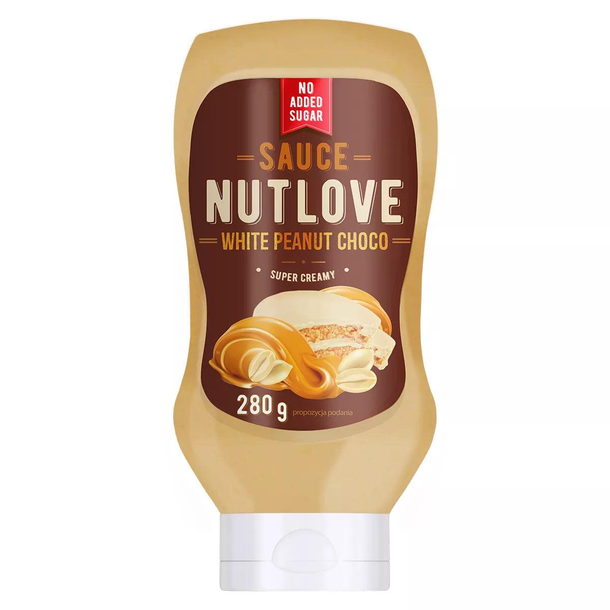 Nutlove White Peanut Choco Sauce, super cremig, ohne zugesetzten Zucker, 280g