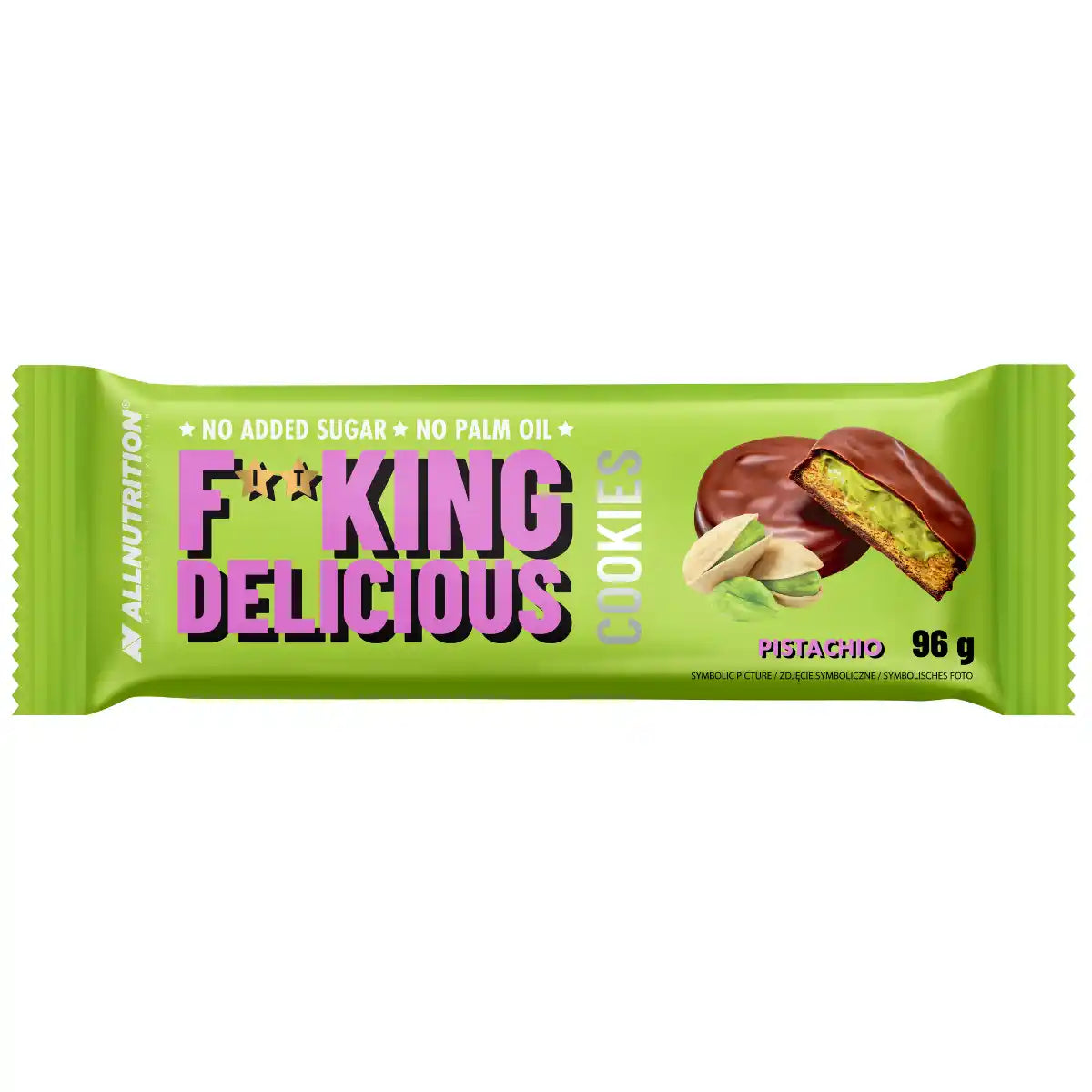F*King Delicious Pistachio Cookies, 96g, ohne Zucker und Palmöl, ideal für Sportler