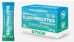 Elektrolyt-Stick und Packung für Sportnahrung und Booster mit 50g Inhalt