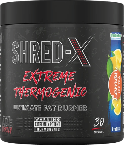 SHRED-X Extreme Thermogenic Fat Burner in Zitronengeschmack, 30 Portionen, schwarze Dose