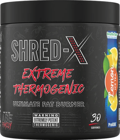 SHRED-X Extreme Thermogenic Fat Burner in Zitronengeschmack, 30 Portionen, schwarze Dose