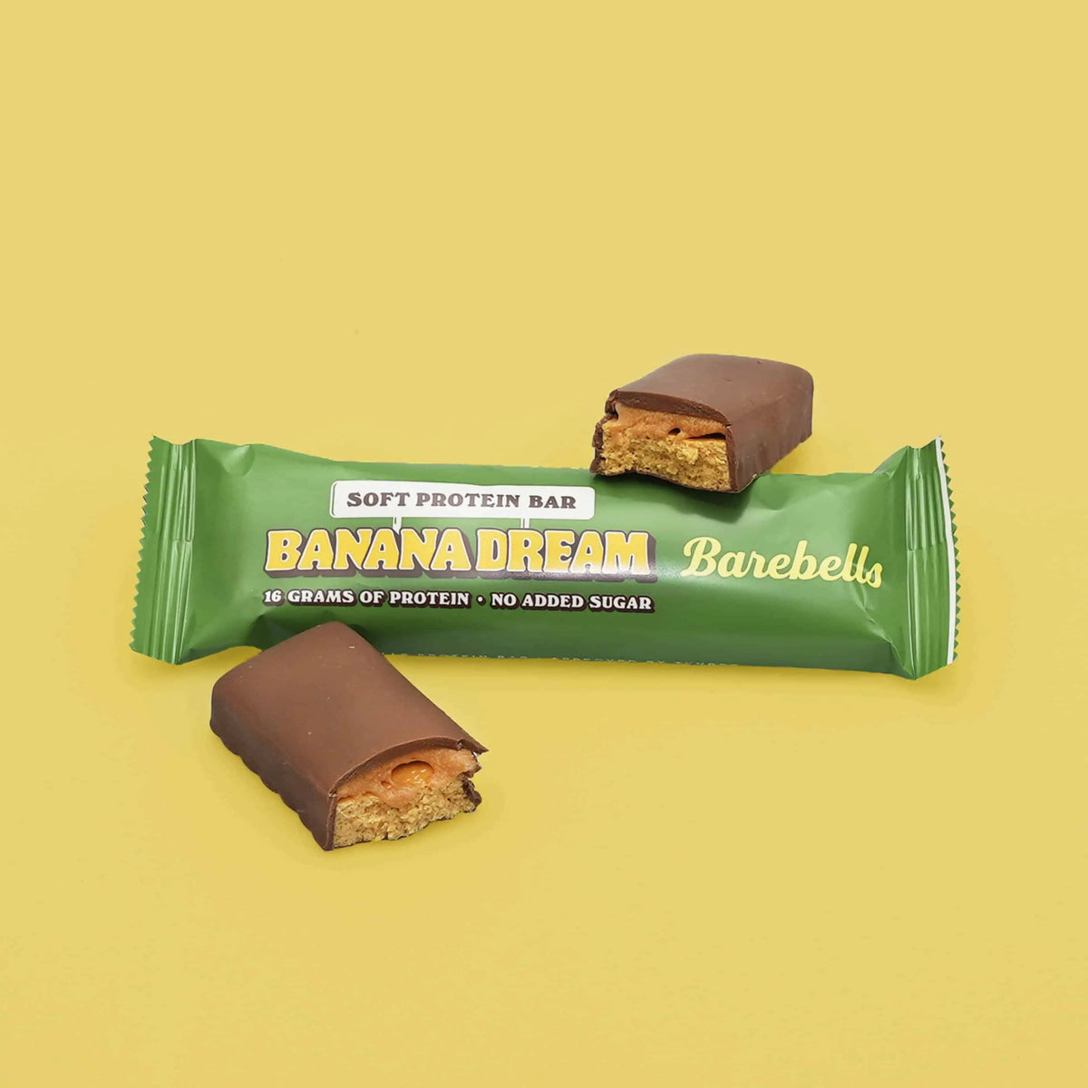 Barebells Banana Dream Soft Protein Bar mit 16g Protein, ohne Zuckerzusatz, Schokoladenüberzug