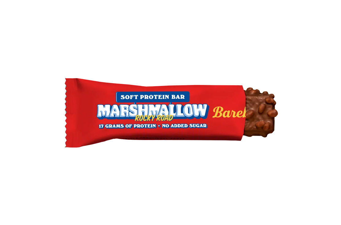 Marshmallow Rocky Road Proteinriegel, 17g Protein, ohne zugesetzten Zucker, Soft Protein Bar