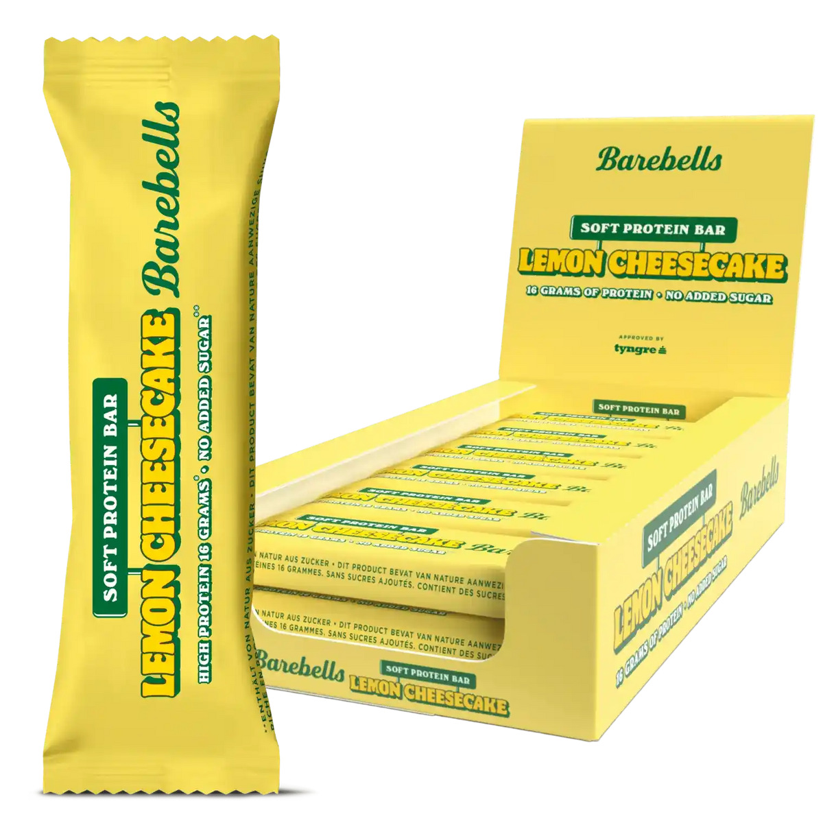 Barebells Soft Protein Bar Lemon Cheesecake, 16g Protein, ohne zugesetzten Zucker, ideal für Sport & Fitness