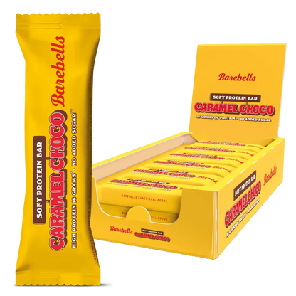 Barebells Soft Protein Bar Caramel Choco – 16g Protein, kein zugesetzter Zucker, gelbe Verpackung