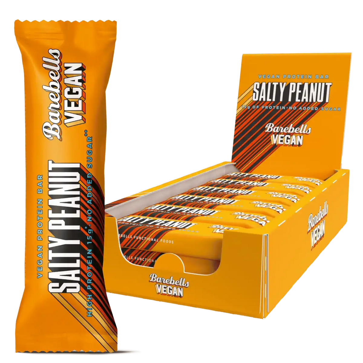 Barebells Vegan Salty Peanut Proteinriegel, 15g Protein, ohne zugesetzten Zucker, ideal für Sportler