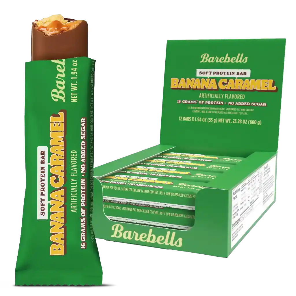 Barebells Banana Caramel Proteinriegel mit 16g Protein, ohne zugesetzten Zucker, ideal für Sport und Training