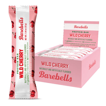 Barebells Protein Bar Wild Cherry, 20g Protein, keine zugesetzten Zucker, rosa Verpackung