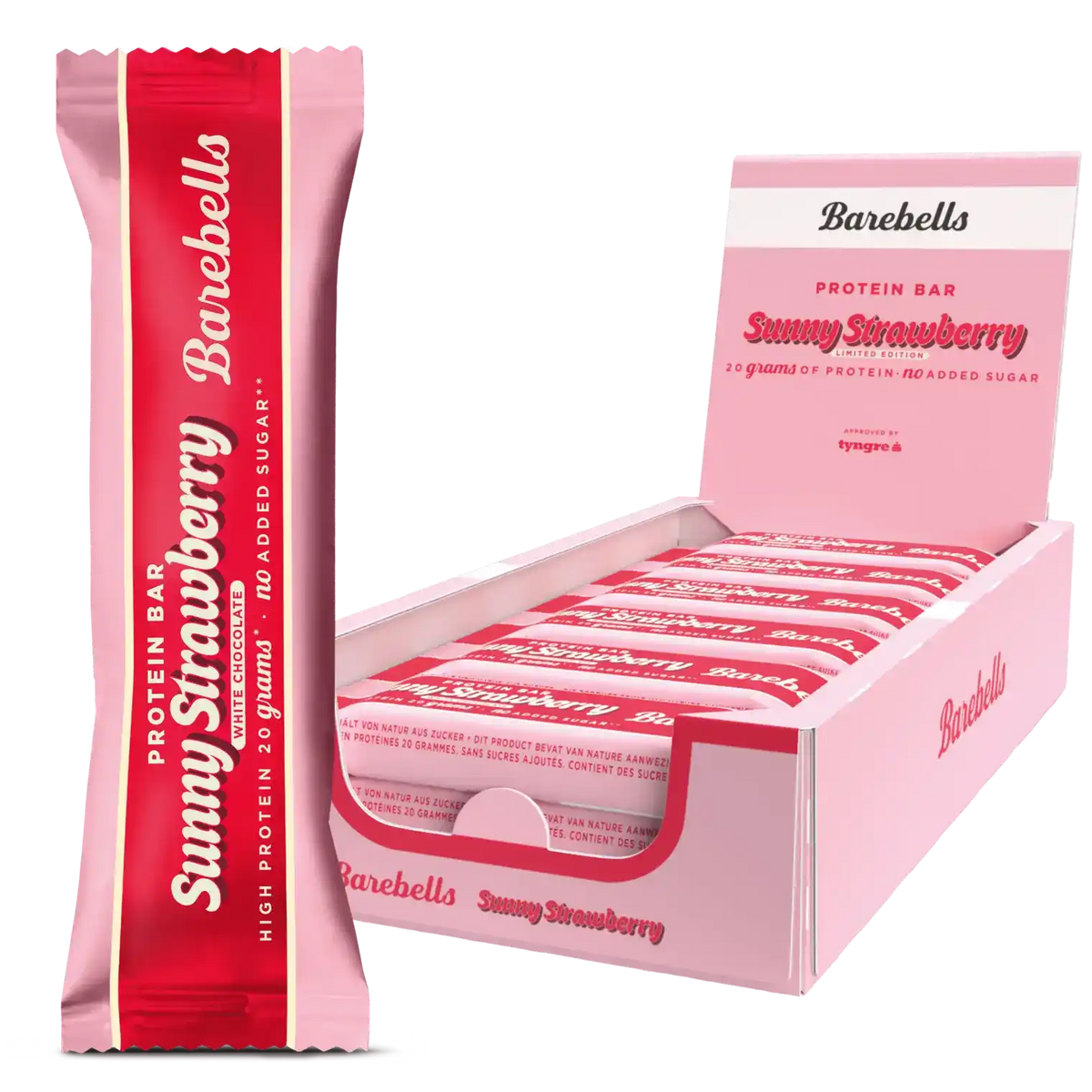 Barebells Protein Bar Sunny Strawberry, 20g Protein, kein zugesetzter Zucker, Limited Edition