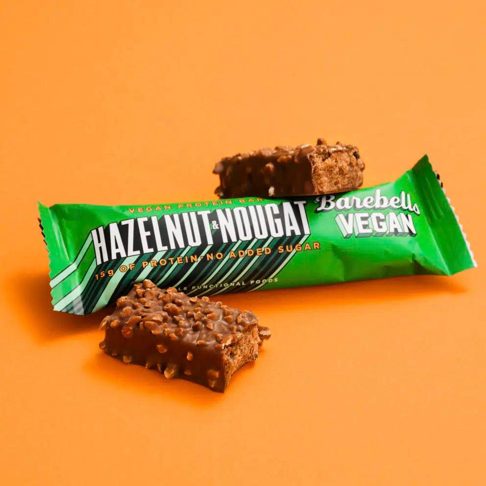 Veganer Proteinriegel mit Haselnuss-Nougat, 15g Protein, ohne zugesetzten Zucker