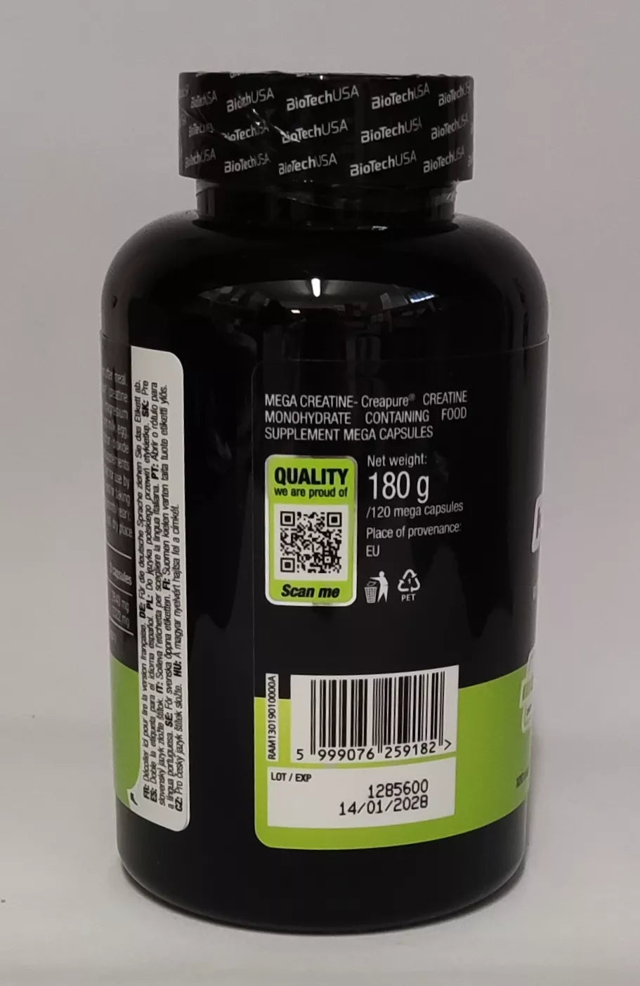 BioTechUSA Mega Creatine Kapseln, 120 Stück, Nahrungsergänzungsmittel für Sportler mit Creapure®