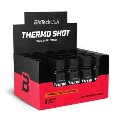 BioTechUSA Thermo Shot – tropisch-fruchtig, zuckerfrei, 20 x 80ml Energie-Booster für Sport & Fitness