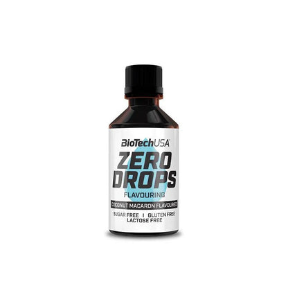 BioTechUSA Zero Drops Geschmacksverstärker, Kokos-Makronen-Geschmack, zuckerfrei, glutenfrei, laktosefrei