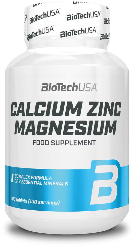 BioTech USA Calcium Zinc Magnesium Nahrungsergänzungsmittel, 100 Tabletten