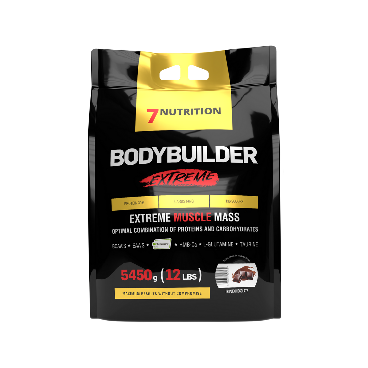 7 Nutrition Bodybuilder Extreme Muscle Mass Booster, Triple Chocolate, 5450g – Proteine & Kohlenhydrate für Muskelaufbau