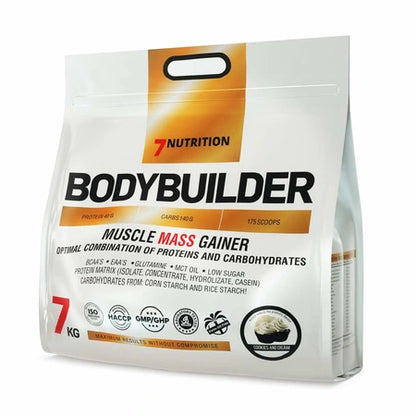 7 Nutrition Bodybuilder Muscle Mass Gainer Pulver – Proteine & Kohlenhydrate für Muskelaufbau, 7 kg