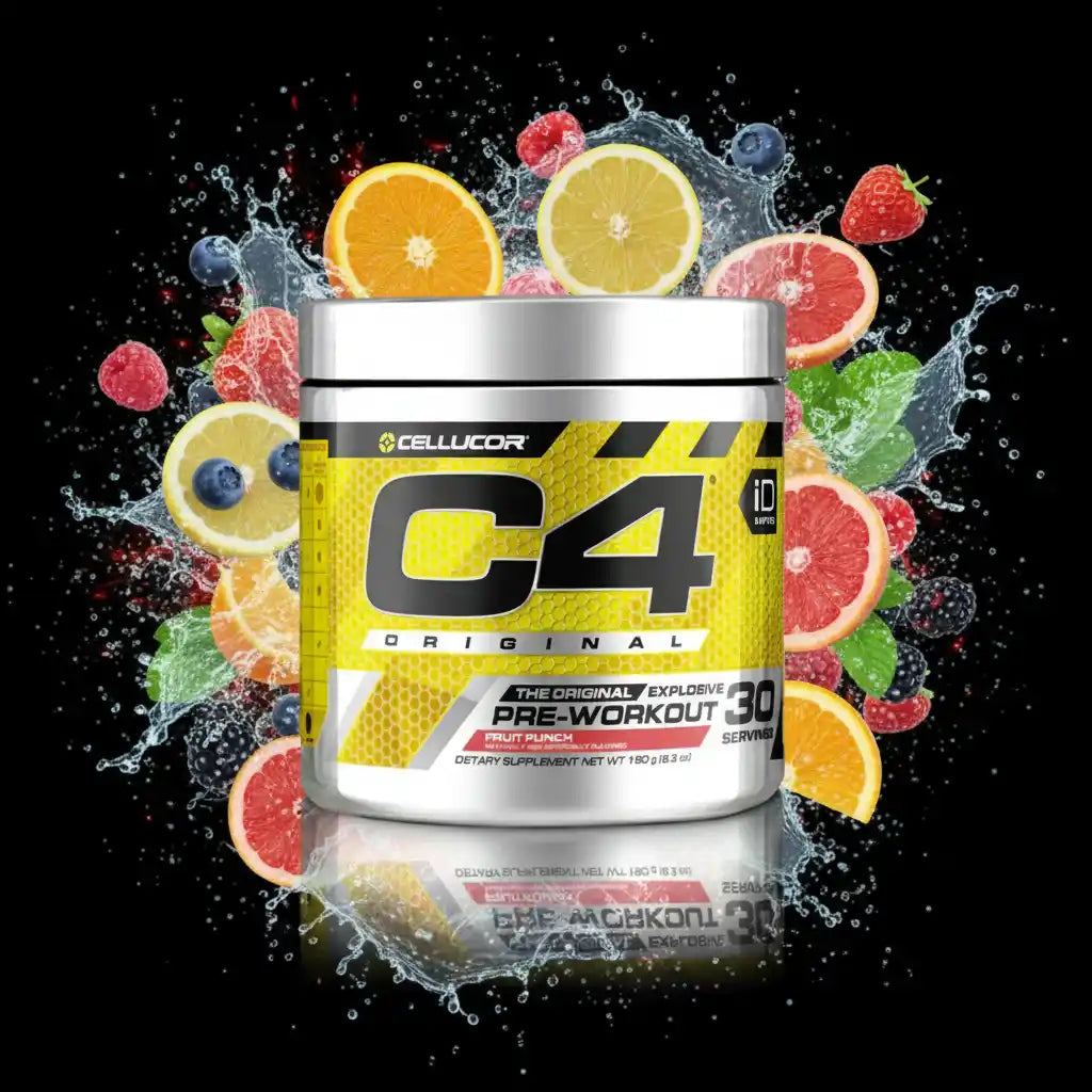Cellucor C4 Pre-Workout Booster in Fruit Punch Geschmack mit spritzigen Früchten