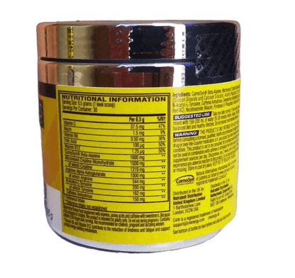 Nährwerttabelle und Inhaltsstoffe des Cellucor C4 Pre Workout Boosters