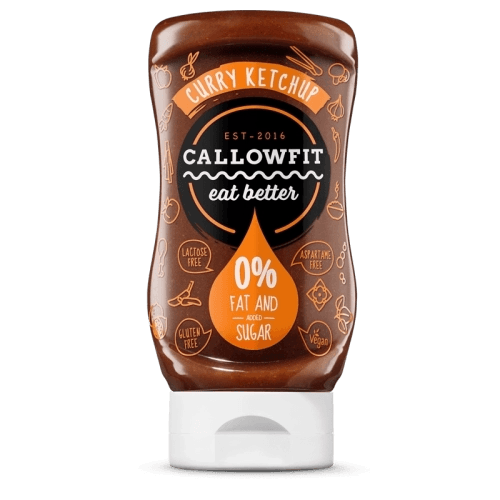 Curry Ketchup 0% Fett und Zucker, glutenfrei, laktosefrei, ideal für Sportnahrung und Booster