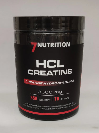7Nutrition HCL Creatine 3500 mg, 350 Veggie-Kapseln für 70 Portionen, Nahrungsergänzungsmittel