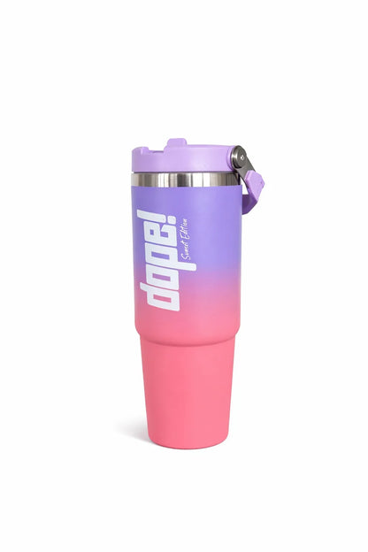 Dope! Sunset Edition Trinkflasche in lila-rosa Farbverlauf mit Deckel und Griff