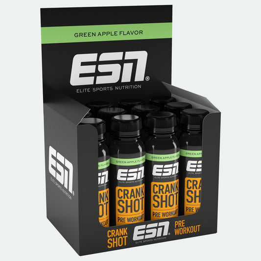 ESN Crank Pre Workout Shot, 12x95ml - Green Apple - trainings-booster.de