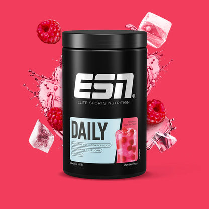 ESN Daily Bioactive Collagen Peptides mit Himbeereis-Tee-Geschmack, ideal für Sportler und Fitness-Enthusiasten