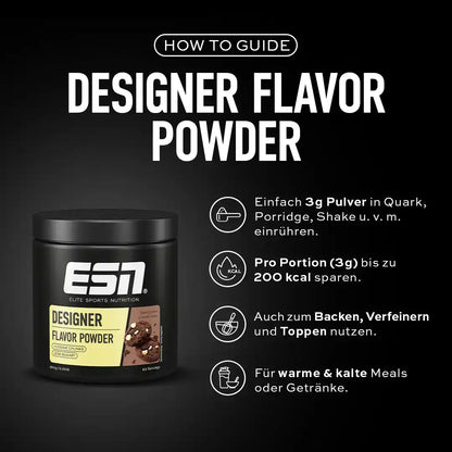 ESN Designer Flavor Powder für Shakes, Porridge & Backen – Geschmacksbooster mit weniger Zucker