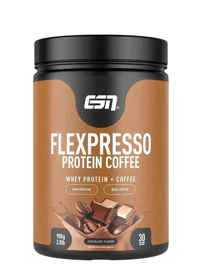 ESN Flexpresso Protein Coffee in Schokolade-Geschmack, 908g Dose.