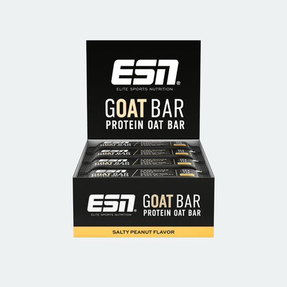 ESN GOAT Bar Protein Oat Bar Display, Geschmack Salty Peanut, Sportnahrung Eiweißriegel