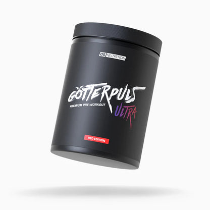 OS Nutrition Götterpuls ULTRA Premium Pre Workout Supplement Dose in Schwarz, Red Edition