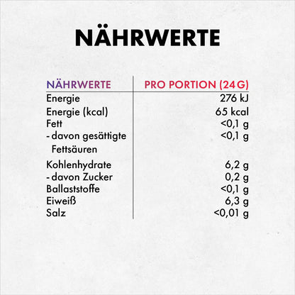 Nährwerttabelle für Götterpuls® ULTRA von OS Nutrition pro 24g Portion.