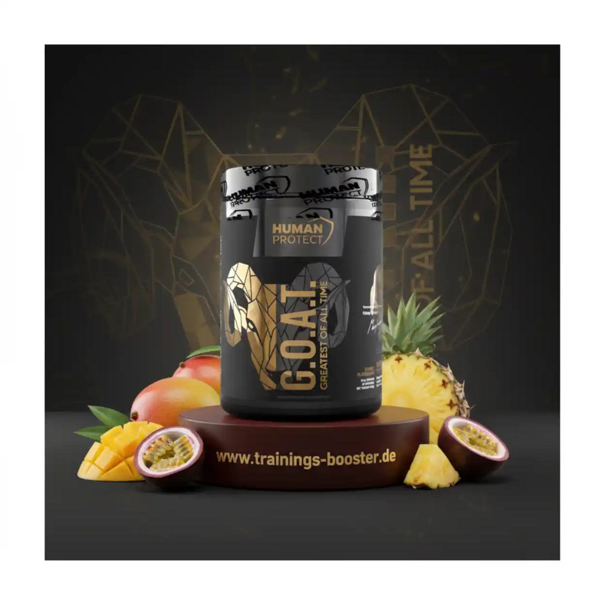 Human Protect G.O.A.T. Nahrungsergänzungsmittel mit Mango, Ananas und Passionsfrucht