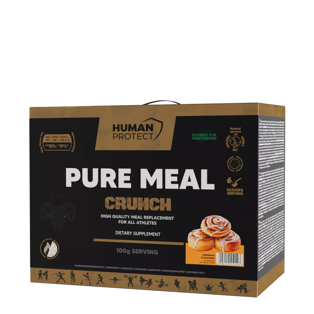 Human Protect Pure Meal Crunch Mahlzeitenersatz, Zimtschnecken-Geschmack, 3000g Packung
