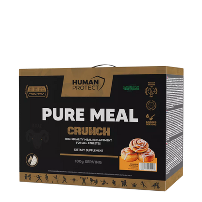 Human Protect Pure Meal Crunch Mahlzeitenersatz, Zimtschnecken-Geschmack, 3000g Packung