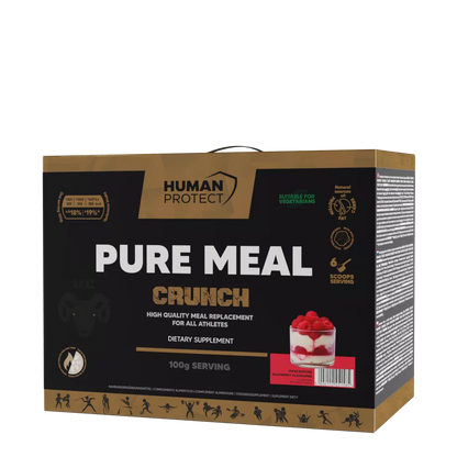 Human Protect Pure Meal Crunch Mahlzeitenersatz in Mascarpone Raspberry Geschmack, 3000g Packung