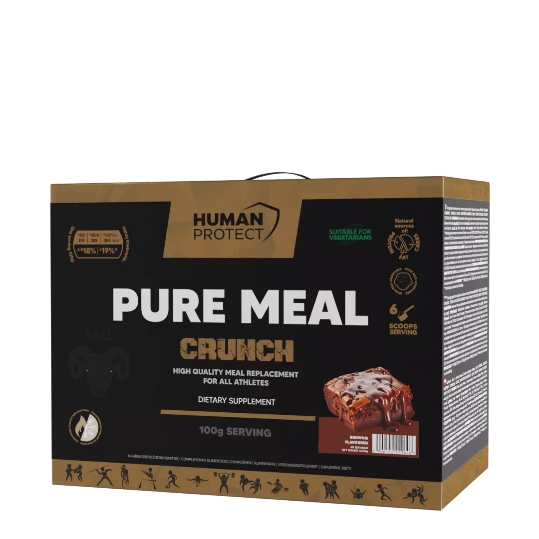 Human Protect Pure Meal Crunch Mahlzeitenersatz in Brownie-Geschmack, 3000g Packung