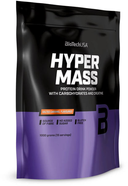 BioTechUSA Hyper Mass Protein Powder mit Kohlenhydraten und Kreatin, salzige Karamell Geschmack