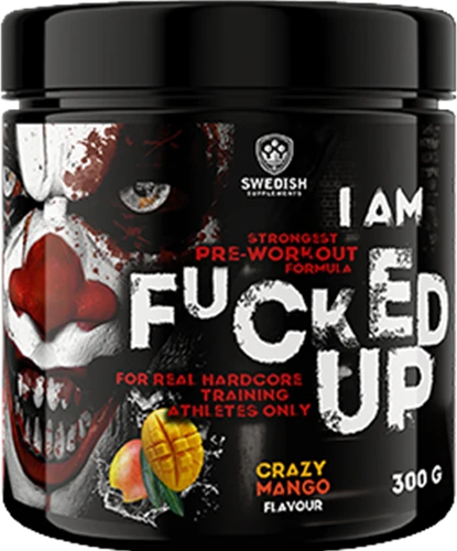 Swedish Supplements I am Fucked up Pre-Workout Booster, Crazy Mango Flavour, 300g Dose